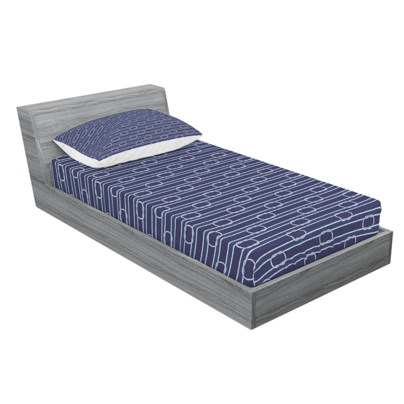 Microfiber Geometric Sheet Set, Twin Sheet Set with Fitted Sheet
