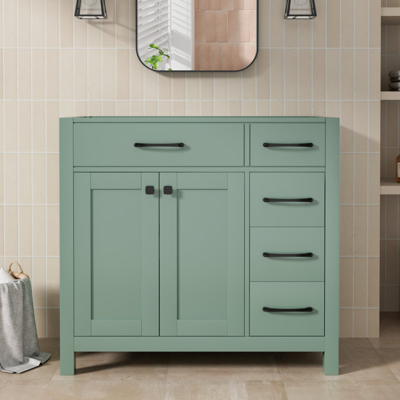36" Bathroom Vanity Cabinet Base Only, Sink not Included, Green
