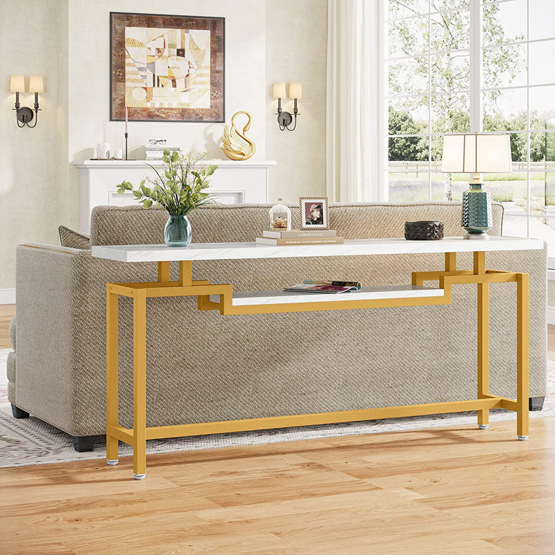Console Behan, Plateau blanc / base or
