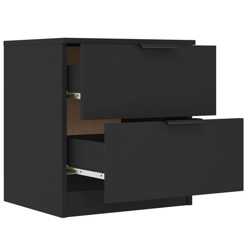 Jaiceion 2 Drawer Bedside Table., Black
