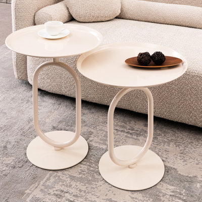 Table lanterne en métal pour coin de salon, 10,8 lb, 17,7 po x 24 po, blanc