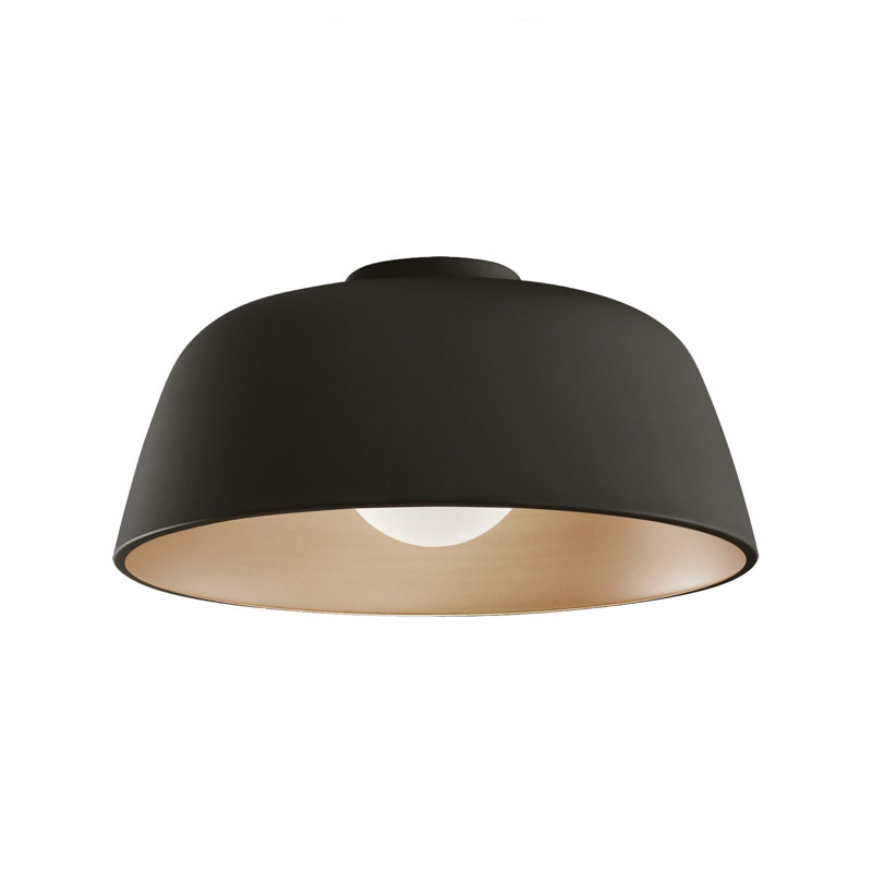Plafonnier Miso, Noir / or, H 8 po x l 17,13 po x P 17,13 po