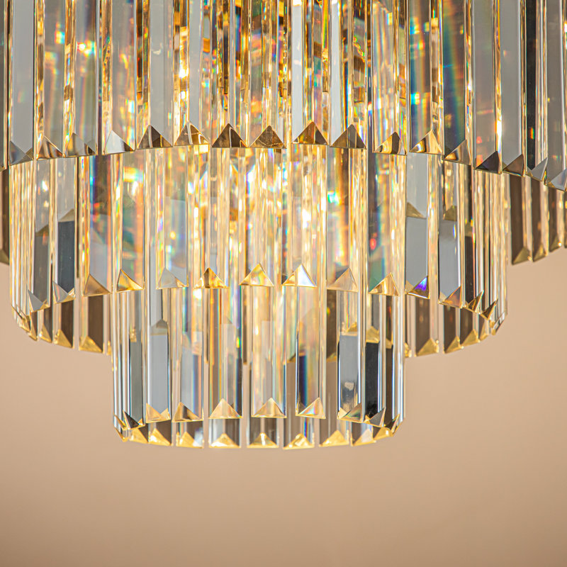 Plafonnier encastré en cristal Klint Interior, Transparent, Or antique