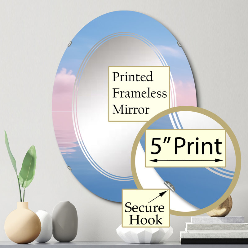 Sawiris - Miroir mural moderne ovale, 30 po x 20 po