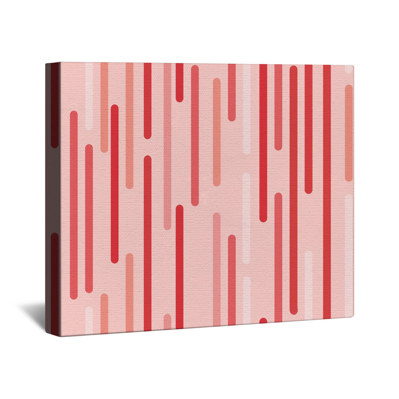 Red Stripes Canvas  Gallery Wrap - Pattern Wall Decor in Many Sizes, 24 x 36 inches
