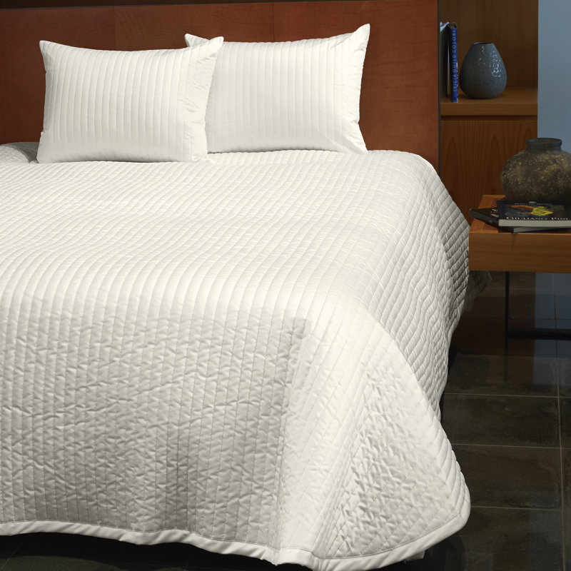Siena Channel Coverlet, Queen Coverlet, Ivory