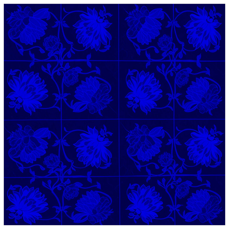 Blue Floral Pattern Blankets, 60in W x 80in H