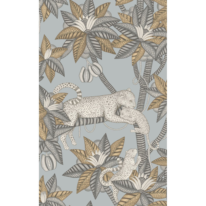 Ardmore-Jabula Satara 33' L x 20.5" W Wallpaper Roll, Slate/White/Blue
