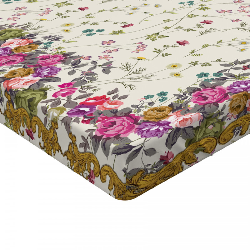 Microfiber Floral Fitted Sheet, Twin XL Fitted Sheet