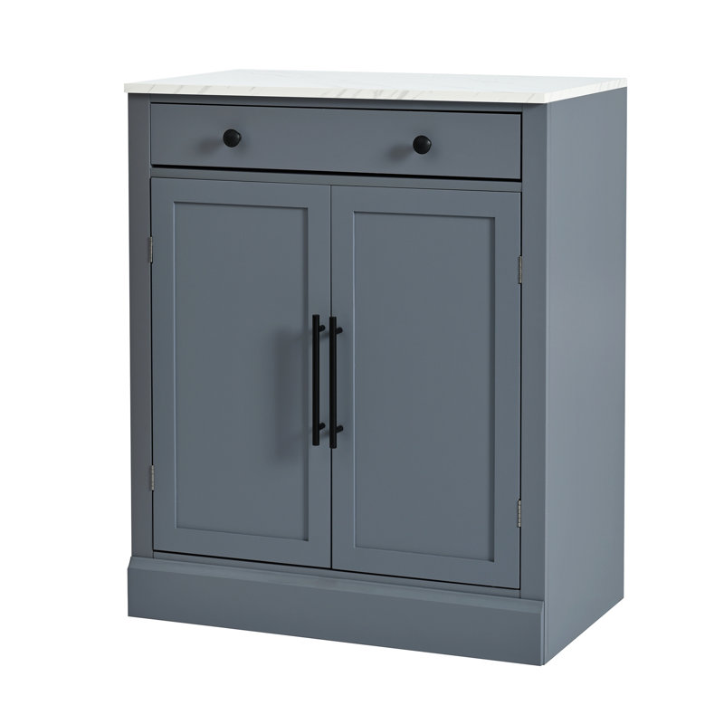 Modern Freestanding Kitchen Pantry,Buffet Food Storage, Coffee Bar Cabinet With Drawer, 2 Adjustable Shelves And 2 Door Shelves For Dining, Kitchen