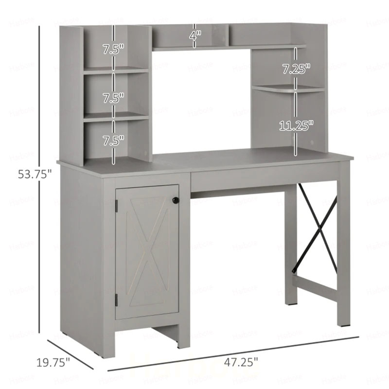 Bureau personnel, bureau d'ordinateur, bureau d'écriture, Gris clair