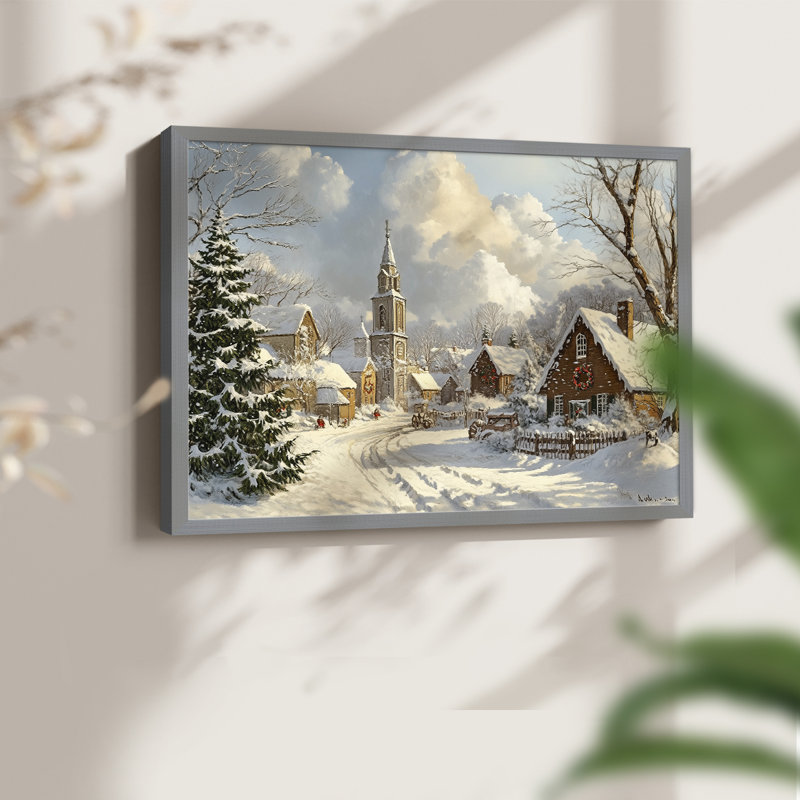 Chirstmas Art-CCXCII -Framed Print - Restickable, Gris, H 11 po x l 14 po