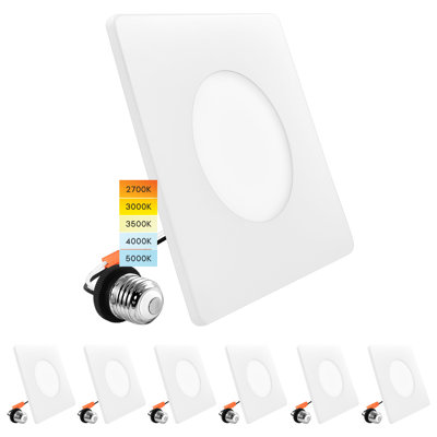 4'' 7.5 Watt Dimmable LED Retrofit Recessed Lighting Kit