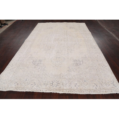 One-of-a-Kind 6'4" X 9'8" 1960s Wool Area Rug in Beige