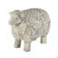 Figurine 1 pièce en forme de mouton au fini blanc patiné et gris-874324198