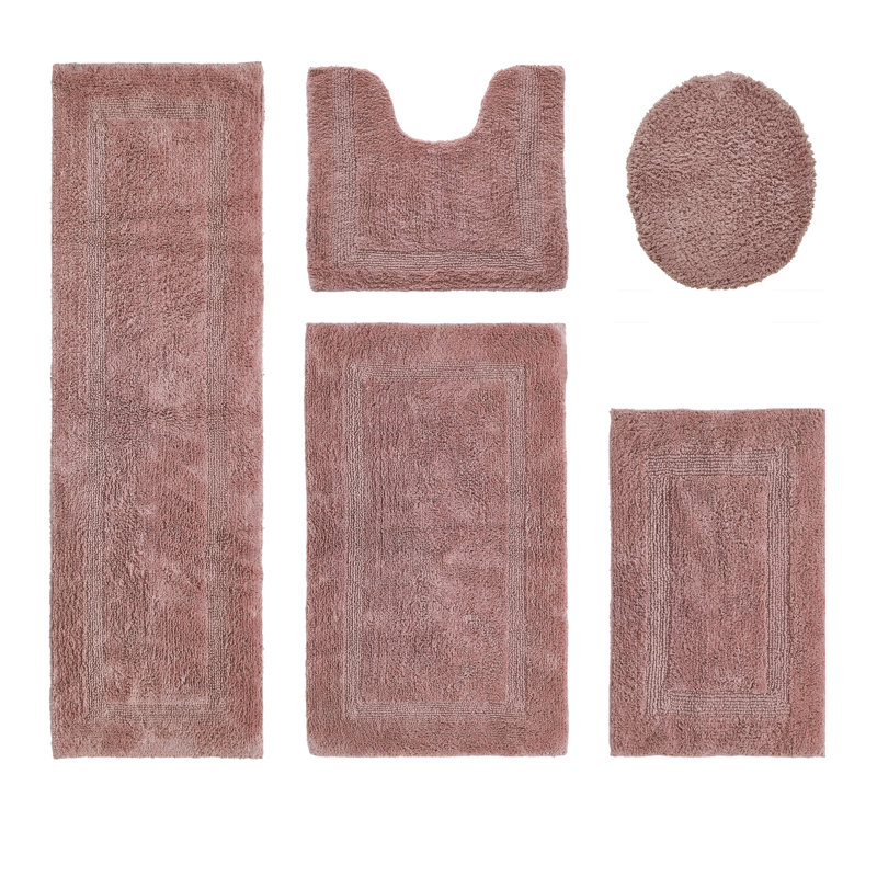 Ensemble de tapis pour salle de bain 5 pièces Lux Premium 2370 GSM, Rose, 5 pièces (18 po x 20 po | 17 po x 24 po | 20 po x