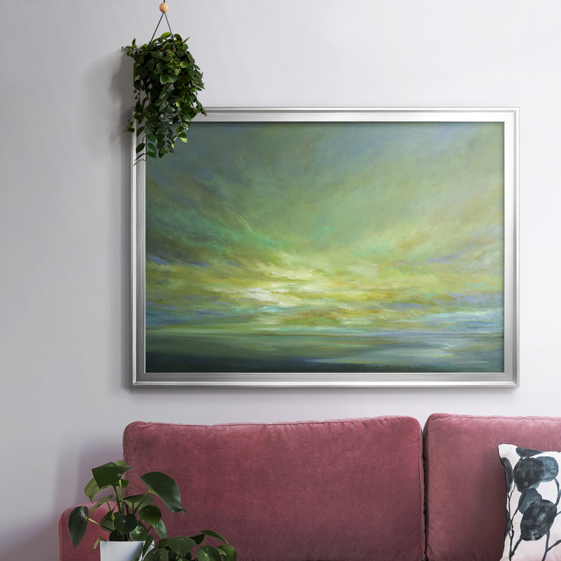 Coastal Views II - Toile tendue avec châssis encadrée, Argent, H 14 po x l 20 po x P 1,5 po