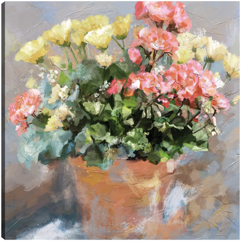 «Clay Bouquet» par Studio Arts, reproduction d'art sur toile, Toile tendue, H 12 po x l 12 po x P 1,5 po