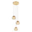 Litchford 3 - Light Brushed Gold Cluster Pendant