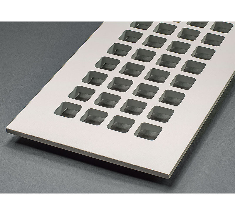 Grille carrée en aluminium Reggio, 4 po x 10 po, Blanc