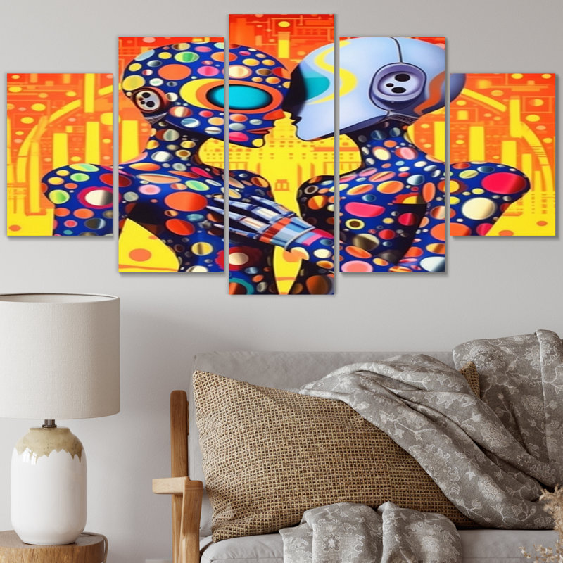 Tevis - Robot Canvas Print - 5 Panels