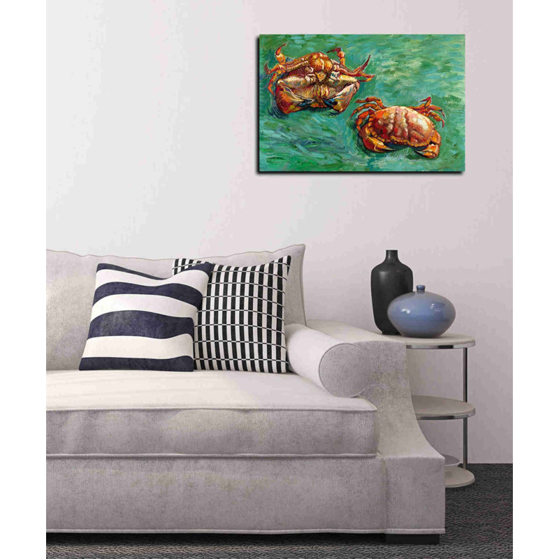 «Two Crabs» par Vincent Van Gogh, art mural sur toile, H 18 po x l 26 po