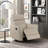 Luxurious Swivel Glider Reclining Chair 1Pc Taupe Leather Upholstery Plush Comfort Living Room Furniture-674403178