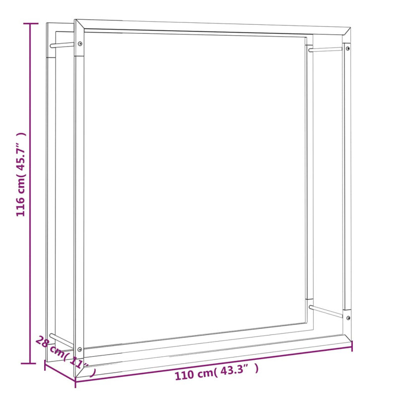 Mumina 110cm W Metal Log Rack