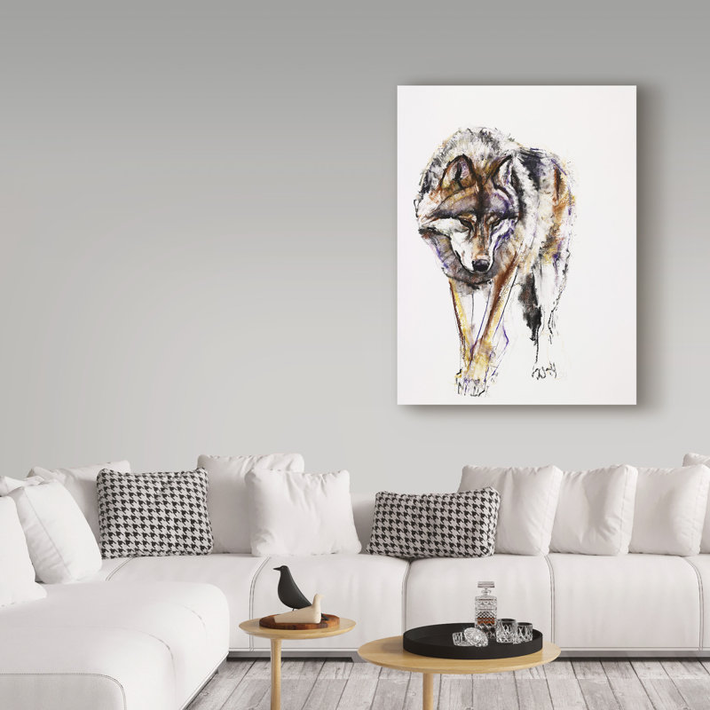 Tellico «European Wolf», reproduction de peinture acrylique sur toile tendue, H 47 po x l 35 po x P 2 po