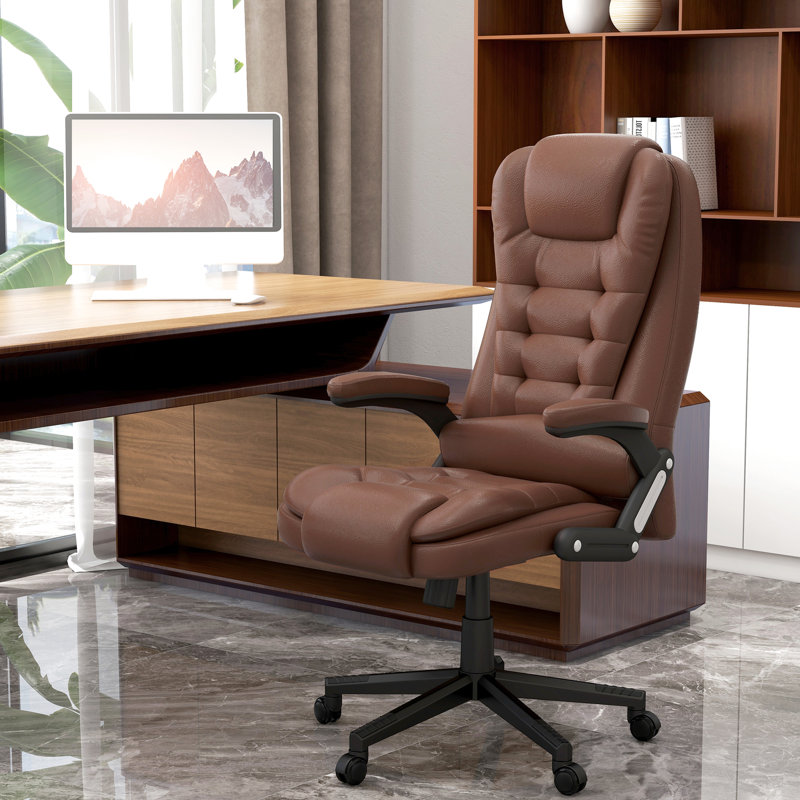 Vibration Massage Reclining Chair With Heating, Pu Leather, Armrest, Remote, Brown Leather Heating & Massage, Reclining, Remote Applied
