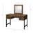 Rustic Oak & Black Finish Vanity Desk & Mirror
