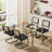 63in Rectangle Glass Top Dining Set with Chairs-1047586145-1047586146