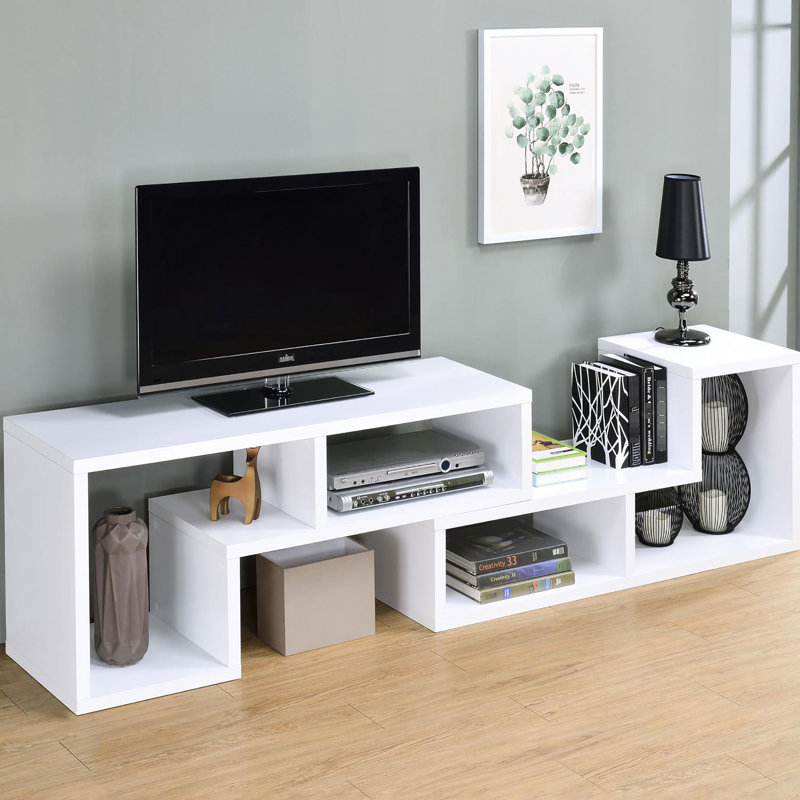 Bibliothèque contemporaine blanche avec matériau de présentation en bois pour la chambre à coucher vue de côté ouvert dans le salon