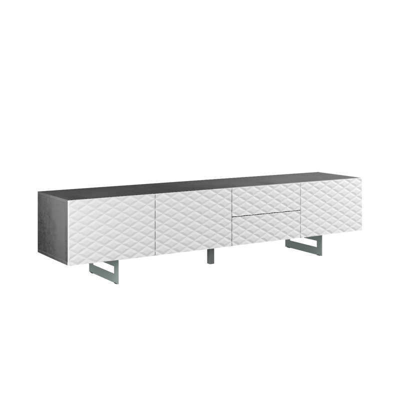 Fulga Unfinished TV Stand for TVs up to 70", Concrete/White