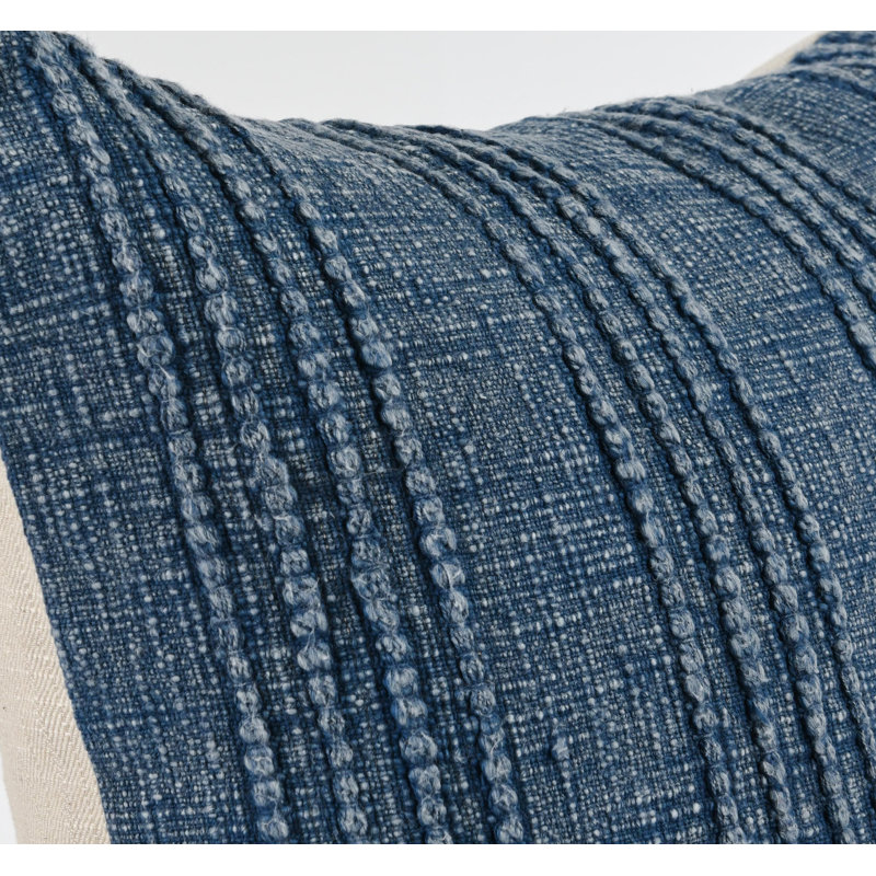 Square Pillow Cover & Insert, Navy Blue Striped