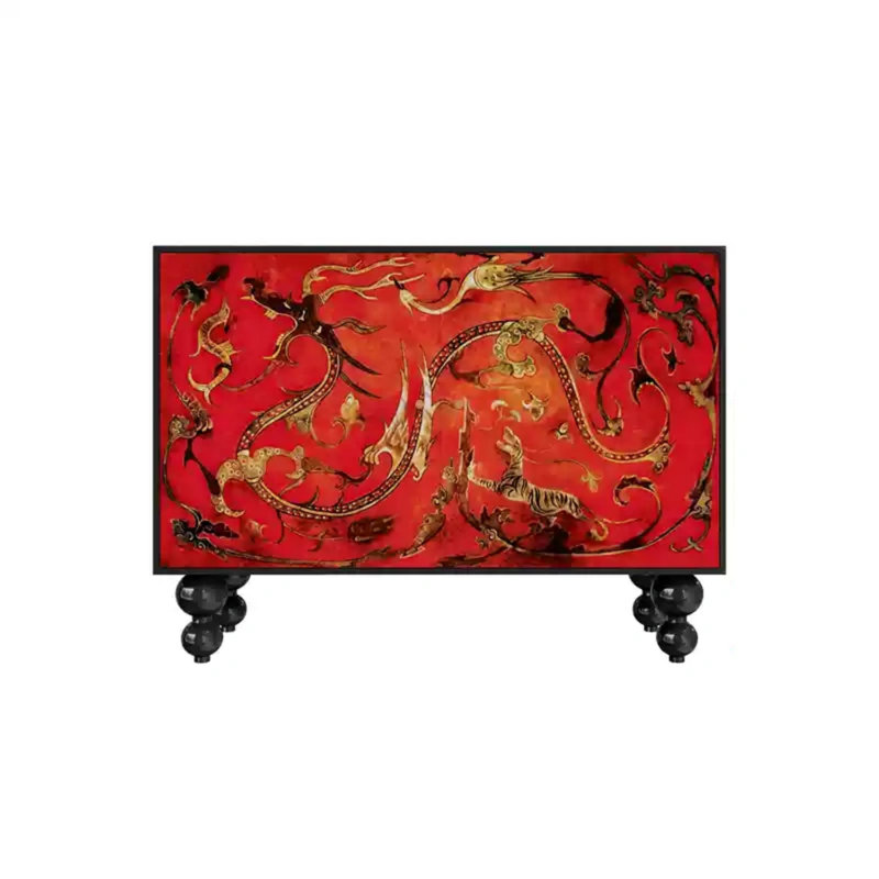 Modern Double Door Accent Cabinet, Black
