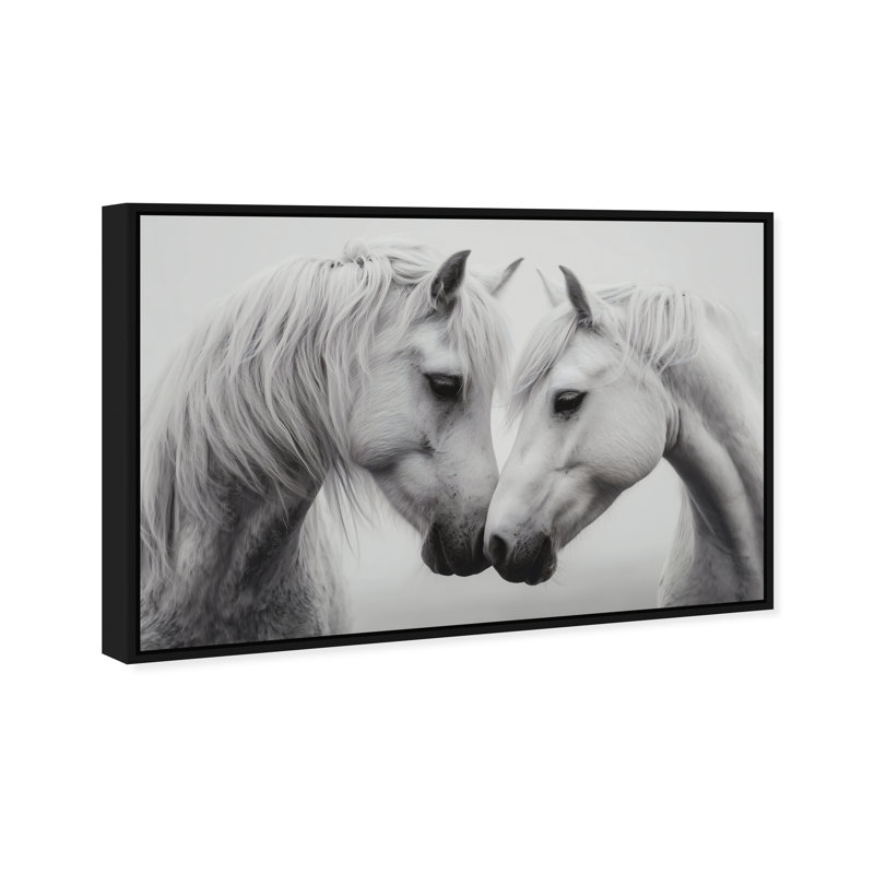 Twin Souls I Print by Oliver Gal, 11"H x 16"W, Black Floater Frame