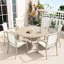 Ensemble de 7 chaises de patio avec 6 chaises empilables et une table en métal de 52,49 po, pouvant accueillir 4 personnes, pour les espaces extérieurs de jardin, couleurs polies à la main, pièces de chaises ergonomiques composées de chaises rondes-185791554