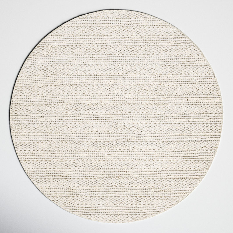 Eco-Smart Hand-Woven Bleach Area Rug, Round 8'