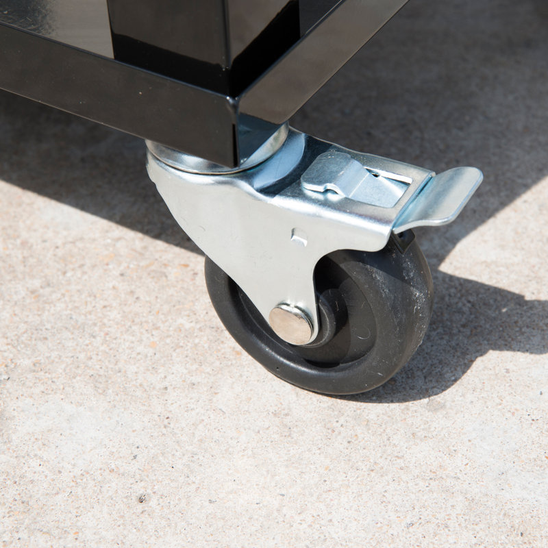 Ruby Red Metal Rolling Outdoor Cooler with Wheels