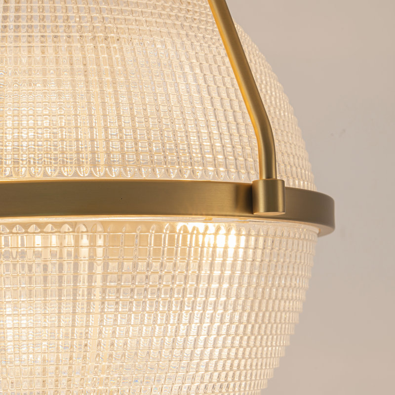 Neven Glass Semi Flush Mount, Gold