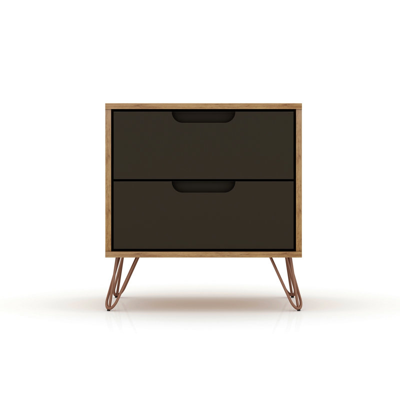 Rockefeller 20" Nightstand In Gray (2-Drawer), Gray