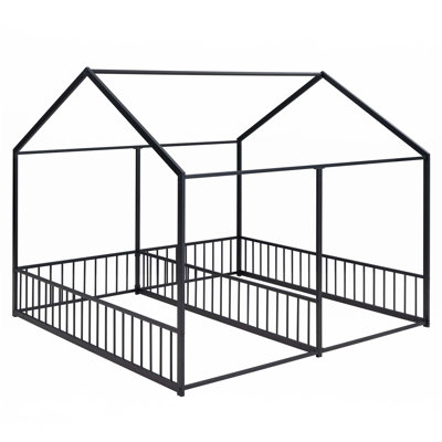 Metal House Platform Beds,Two Shared Beds