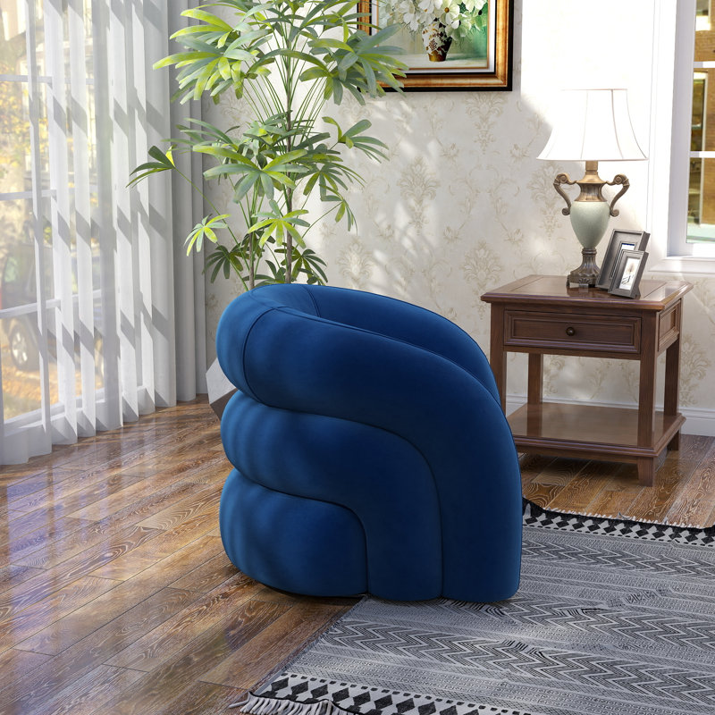 Fauteuil demi-tonneau pivotant Bricyn, Bleu marine