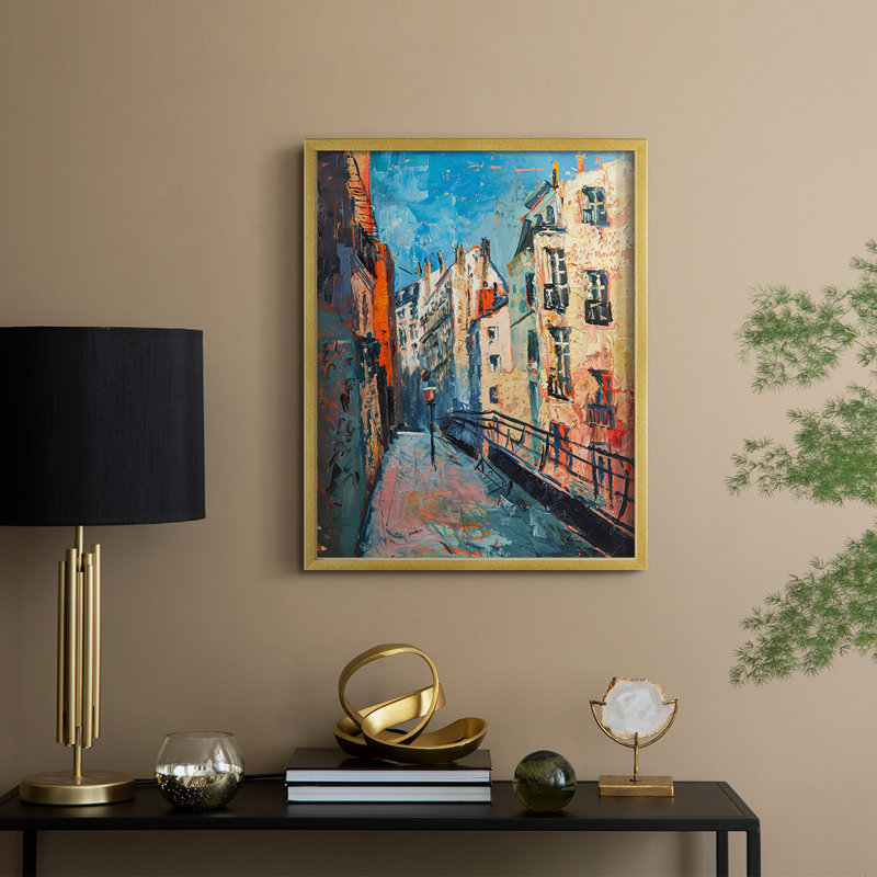 «LANDSCAPES Series CCCEI», reproduction encadrée - bois massif, H 15 po x l 12 po, Doré