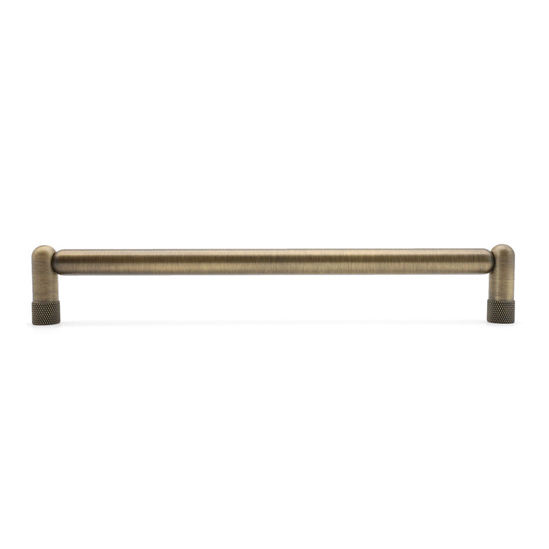 Knurled Bar / Handle Pull, 8", Aged Brass