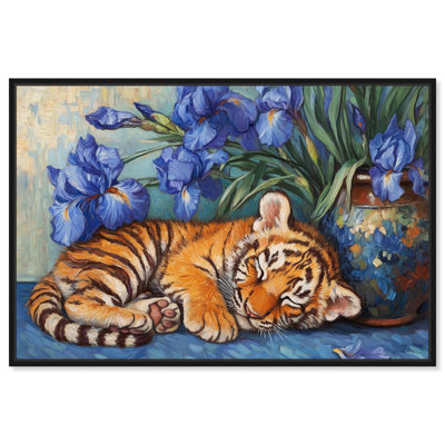 Gentle Tiger Nap, toile, Van Gogh par Art Remedy