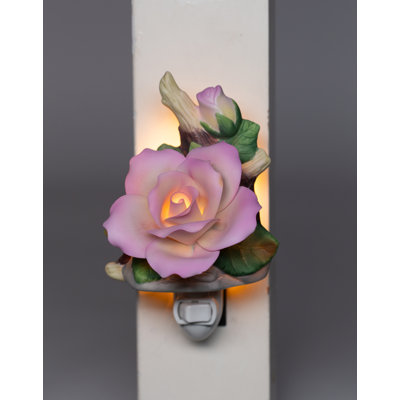 Purple Rose Plug in Night Light 