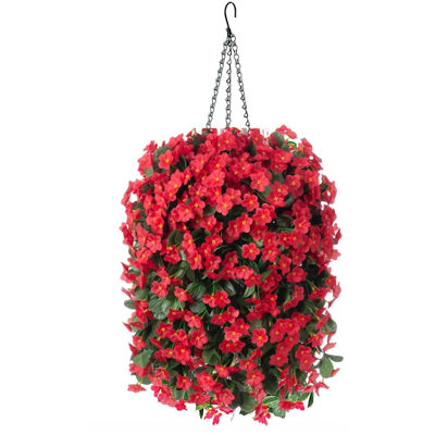 Faux fleurs artificielles suspendues pour la décoration du porche extérieur, fausse soie du matin résistant aux rayons UV