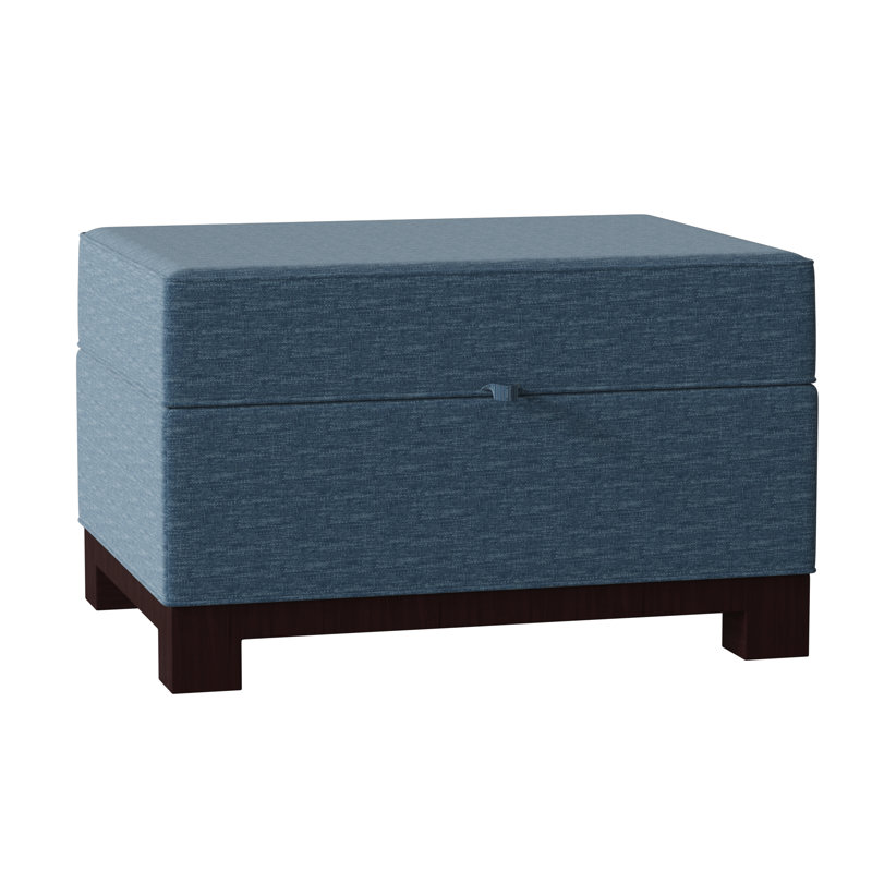 Repose-pieds rectangulaire avec rangement Brandes, Acajou, Velours Bella Toast Performance